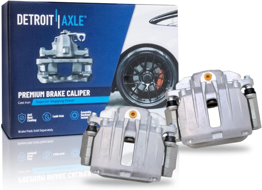 Detroit Axle - 14pc Brake Kit for Silverado Sierra 1500 Yukon Tahoe Front Rear Brake Rotors Brake Pads Brake Calipers Replacement : 12 inch Front Rotor & 12.78 inch Rear Rotor