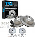 TRQ Rear Brake Pad and Rotor Set Ceramic Vented Rotors Calipers Compatible with 2003-2005 Chevrolet Astro GMC Safari 1999-2002 Silverado 1500 2000-2001 Tahoe 1999-2002 Sierra 1500 2000-2001 Yukon