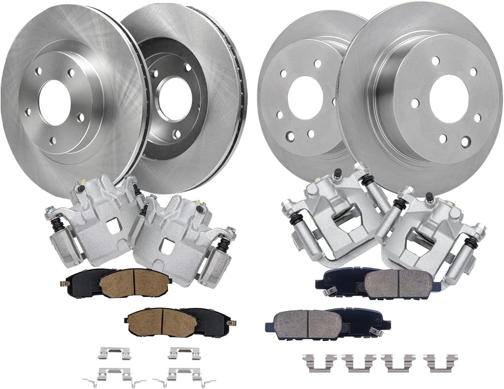 Detroit Axle - Brake Kit for 2002-2006 Nissan Altima Disc Brake Rotors Ceramic Brakes Pads Brake Calipers 2003 2004 2005 Replacement [11.65 inch Front & 11.46 inch Rear Rotors]