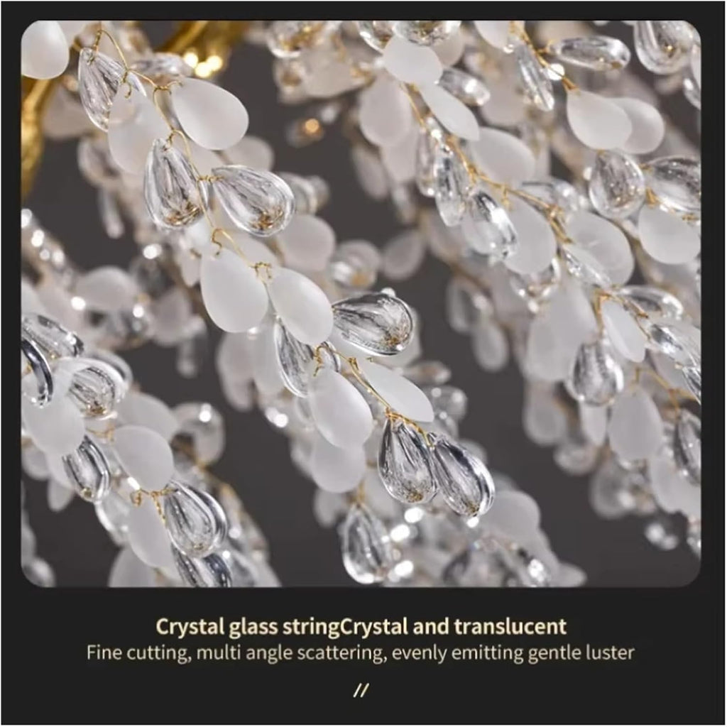 Designer Grape Crystal Splendid Silver Gold Hanging Lamp Luxury Villa Living Room Restaurant Lamp Branch Splendid LED,Dining Light Fixtures