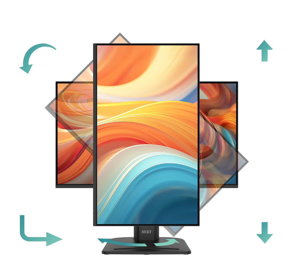 msi PRO MP245PG E14 24-inch IPS 1920 x 1080 (FHD) Computer Monitor, 144Hz, Adaptive-Synch, HDMI, Display Port, VGA Port, VESA Mountable, Tilt, Height Adjustable,Speaker, 1ms, Black
