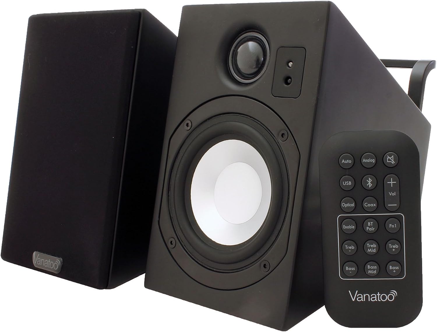 Vanatoo Transparent Zero Plus Near Field Studio Monitor Speakers Pair for TV, PC, Gaming. 120 Watt Powered Speakers for Desktop and Room use. AUX, USB, Bluetooth, Toslink Optical, Remote Control.
