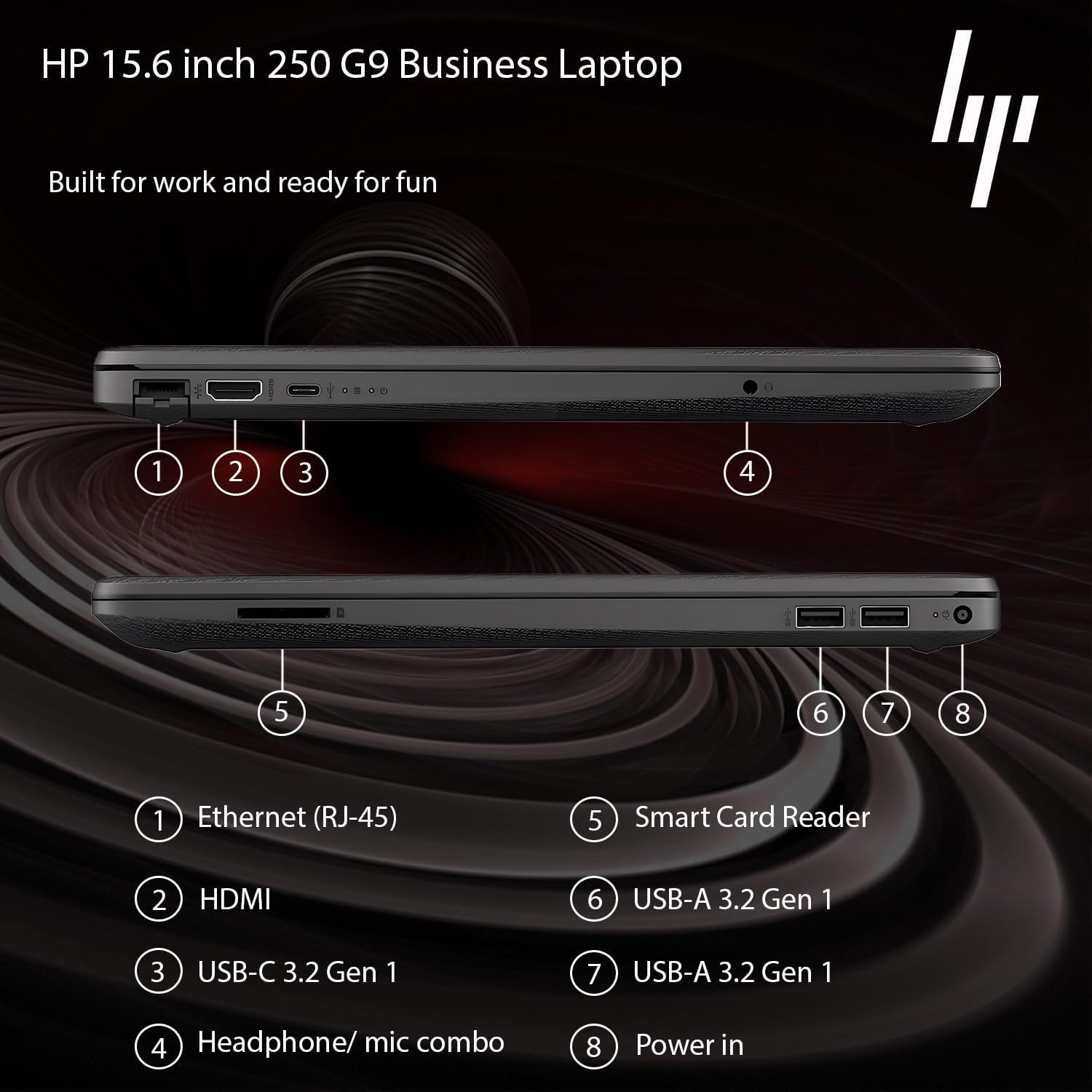 HP New Business Laptop with Microsoft Office, Intel Powerful Processor, 15.6' FHD LED Display, 16GB RAM, 512GB SSD, Ethernet RJ-45, Ultra Quiet Design, Long Battery Life, Windows 11 Pro, WOWPC USB