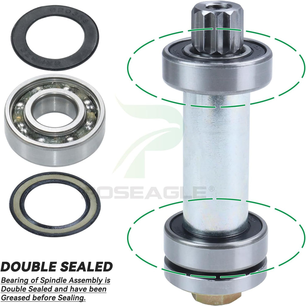 3 Pack 607418 Spindle Assembly with 604704 Spindle Pulley Replaces Hustler 601804 Spindle Assembly for Hustler Raptor SD 60 Deck Spindles, Hustler 60 inch Mower Deck Spindles