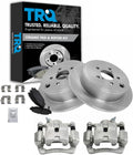 TRQ Rear Brake Pad and Rotor Set Ceramic Rotors Calipers Compatible with 2009-2013 Subaru Forester 2008-2014 Impreza