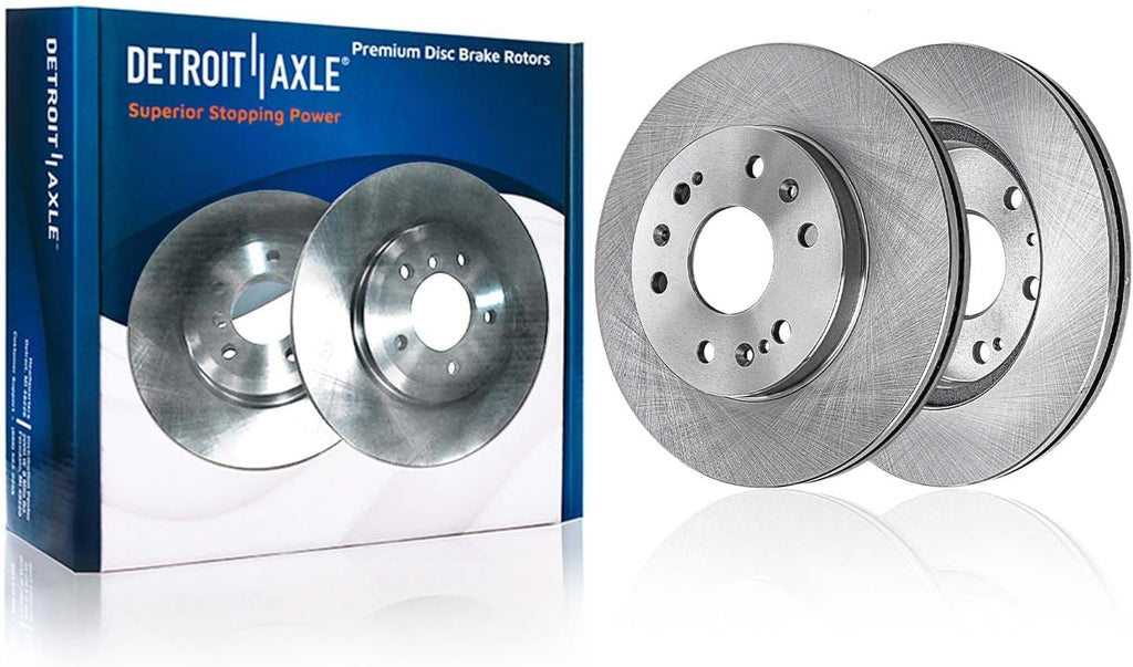 Detroit Axle - Front Brake Kit for Avalanche Silverado Sierra 1500 GMC Yukon Chevy Tahoe, Disc Brake Rotors Ceramic Brake Pads Lower Ball Joints Sway Bars Tie Rods Boots Replacement