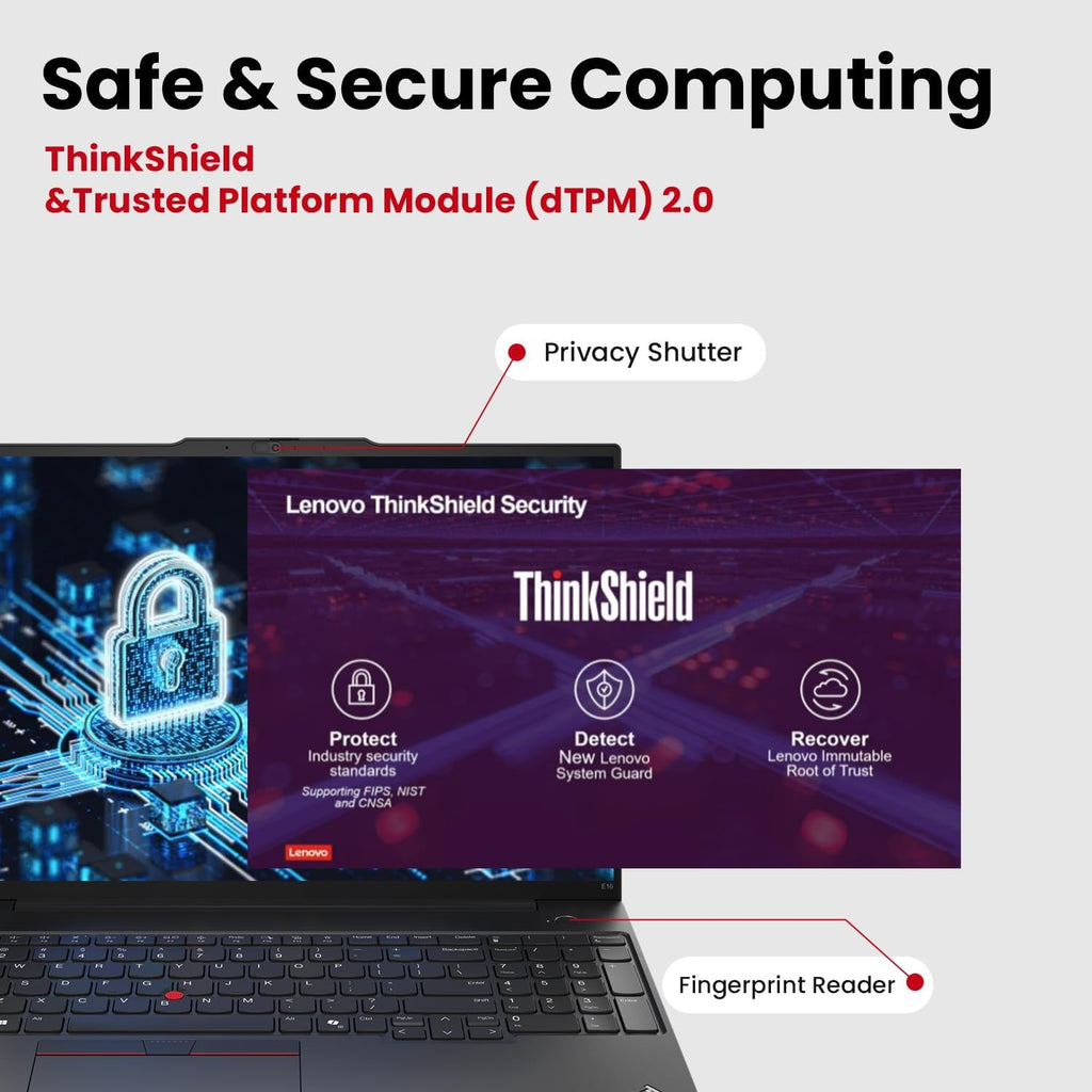 Lenovo ThinkPad E16 Business AI Laptop, 16' FHD+ Touchscreen, Intel Core Ultra 7 155U, 32GB DDR5, 2TB SSD, Fingerprint, Backlit, HDMI, 1080p Webcam, Wi-Fi 6, Windows 11 Pro, Bundle 7-in-1 USB-C Hub
