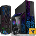 TechMagnet Nova Gaming Desktop PC Bundle with Core i7 32GB RAM 1TB SSD GTX 1660S Graphics RGB Keyboard with AI-Enabled Copilot Key Mouse Headphones Webcam Windows 11 (Renewed)