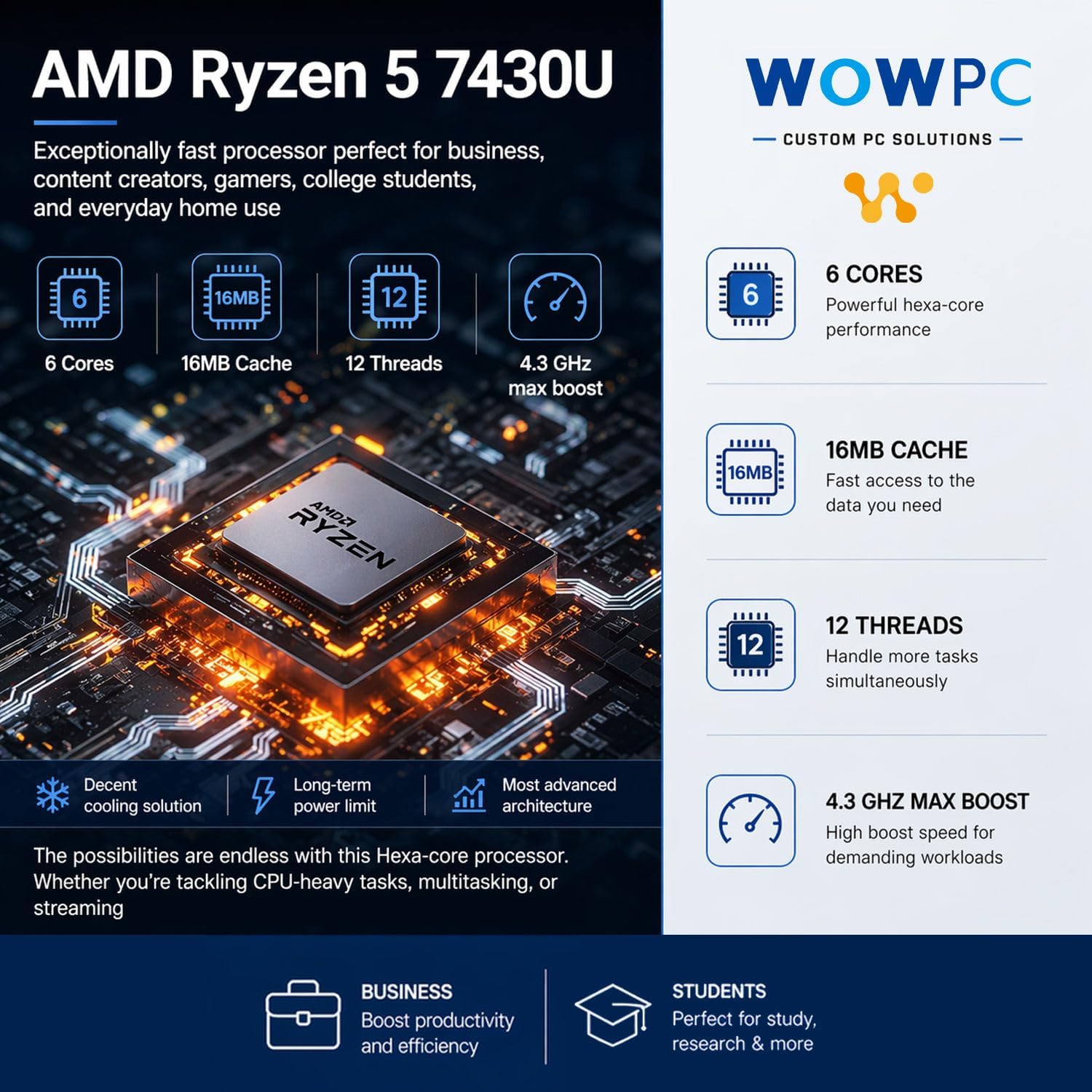 HP 17.3' AI-Ready FHD Business Laptop | 6-Core AMD Ryzen 5 Processor | 8GB DDR4 RAM | 256GB PCIe SSD | Window 11 + Copilot | Wi-Fi 6 | HDMI | Camera with Privacy Shutter & AI Noise Reduction