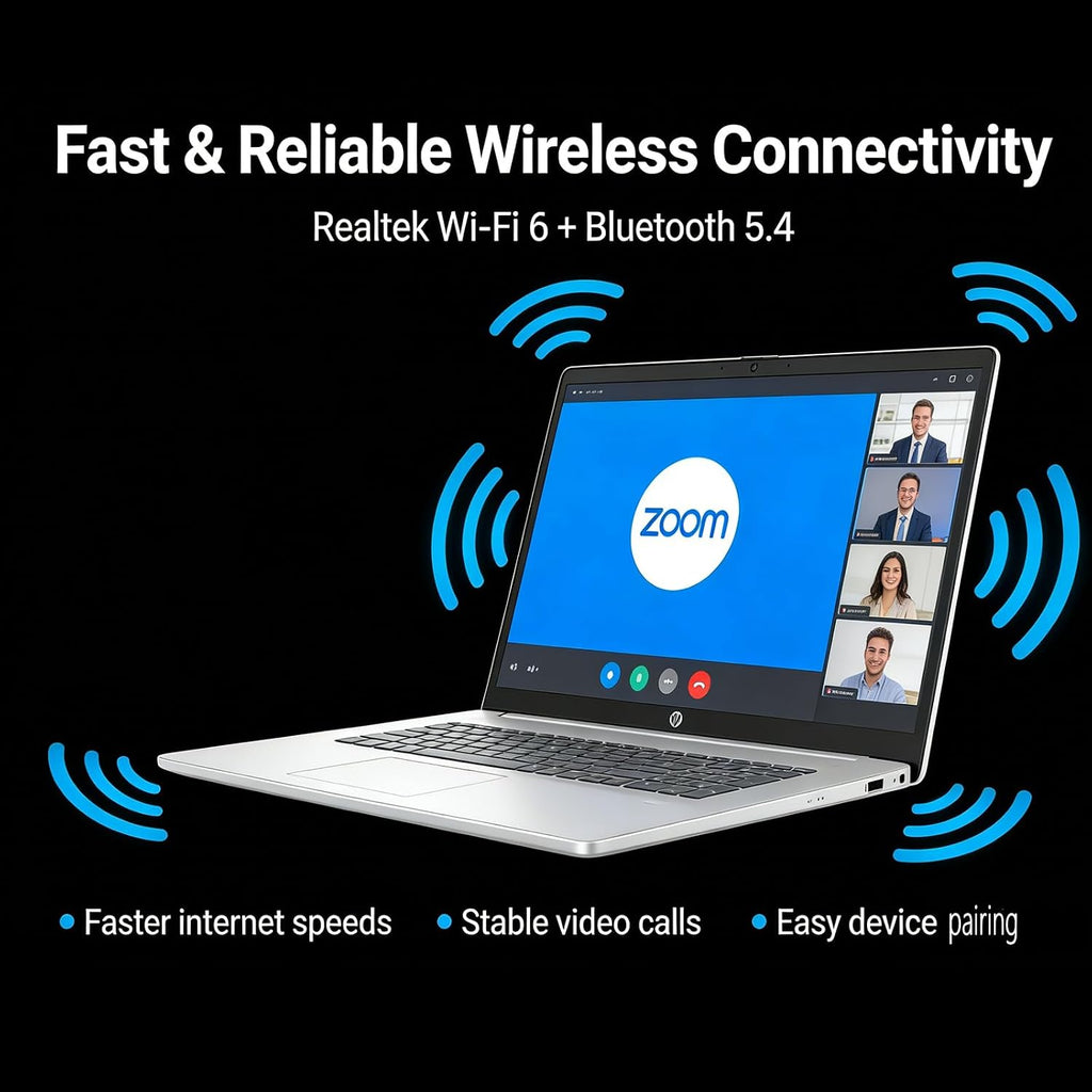 HP AI-Powered Laptop with Microsoft Office and 1TB Cloud Storage Included for 1-Year| 14' HD PC| 16GB RAM| 512GB SSD & 128GB External SSD| Intel 4-Core CPU| Webcam| Copilot Ready| Win11| LE Bundle