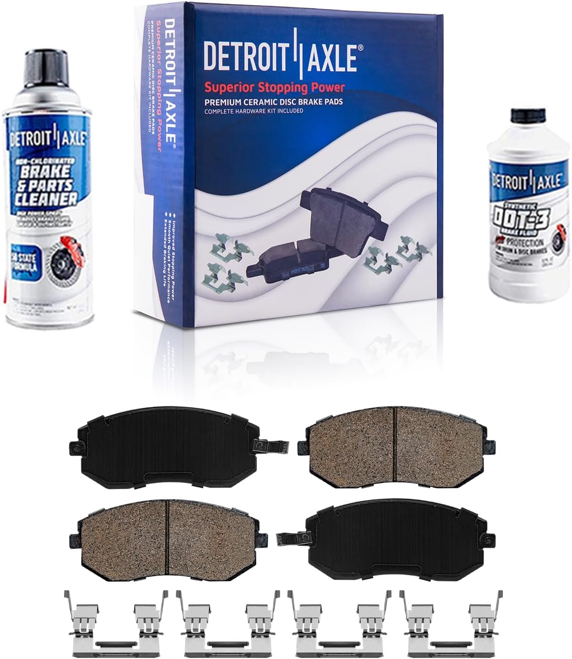Detroit Axle - Front Brake Kit for 2016-2017 Subaru Crosstrek, 2014-2018 Forester, 2014-2015 XV Crosstrek, Wheel Bearing & Hubs Front and Rear Disc Brake Rotors Ceramic Brake Pads Replacement