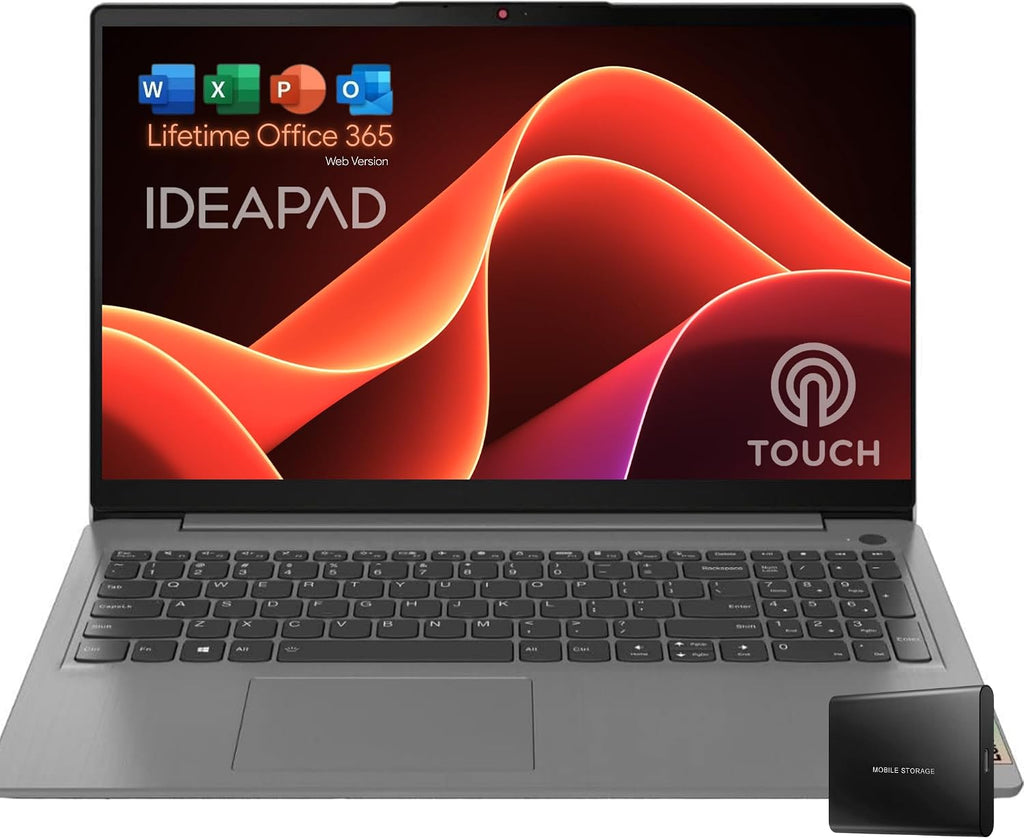 Lenovo 15.6' FHD Touchscreen IdeaPad 3i - Office 365 for The Web - Intel Core i3-12GB RAM - 256GB Storage - HDMI - Windows 11 w/o Earbuds