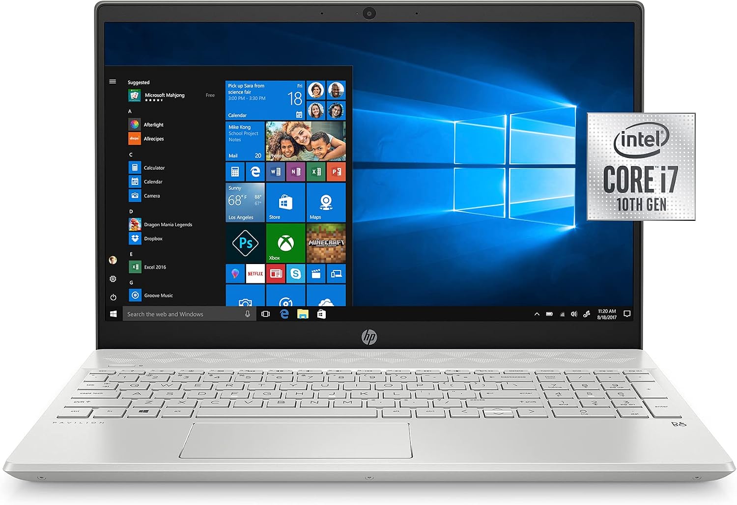 HP 15-cs3019nr Pavilion 15.6-Inch Laptop, Intel Core i7 (Mineral Silver)