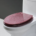 Slow Close Toilet Seat Thicken Toilet Seat Cover, Sparkly Resin Toilet Seat, Toilet Seat, Slow Close Bathroom Toilet Lid, Easy To Clean & Install,Silver,Pink,Pink