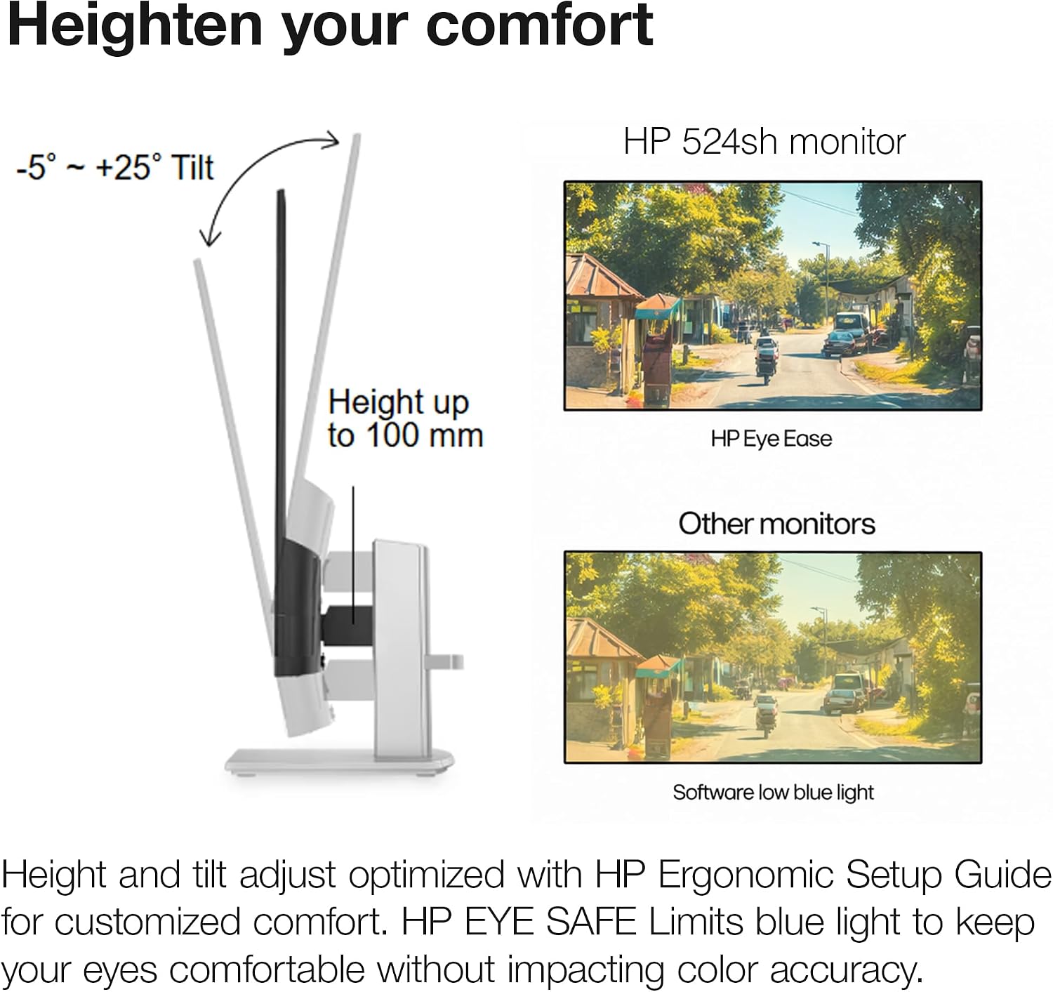 HP Series 5 524SH 23.8' Full HD (1920×1080) Monitor (2-Pack) | IPS Display, 100Hz, Slim Bezel, Eye Comfort Tech, Height Adjustable Stand & HDMI, Replaces M24H(94C19AA#ABA) + 2x Screen Protector + More
