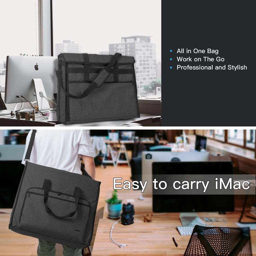 Damero Carrying Tote Bag Compatible with Apple 27' iMac Desktop Computer, Travel Storage Bag for iMac 27-inch and Other Accessories, Black