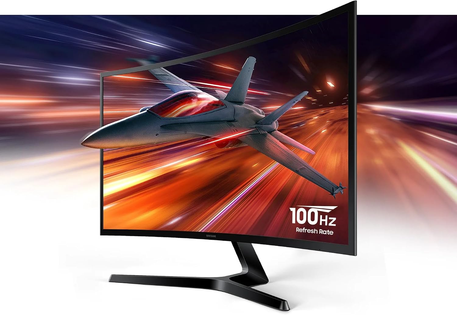 Samsung 27' Essential S3 Series LED Curved Monitor, FHD 1800R, Game Mode, Dual Ports, Eye Comfort, 100Hz, Black, with GSF HDMI Cable