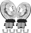 Anpulsero Brake Pads And Rotors Kit Rear Compatible with 2006-2022 Dodge Charger, AWD 345mm Front Rotor and 320mm(12.6in) Vented Rear Rotor, Automotive Replacement Brake Kits 53024 Drilled And Slotted