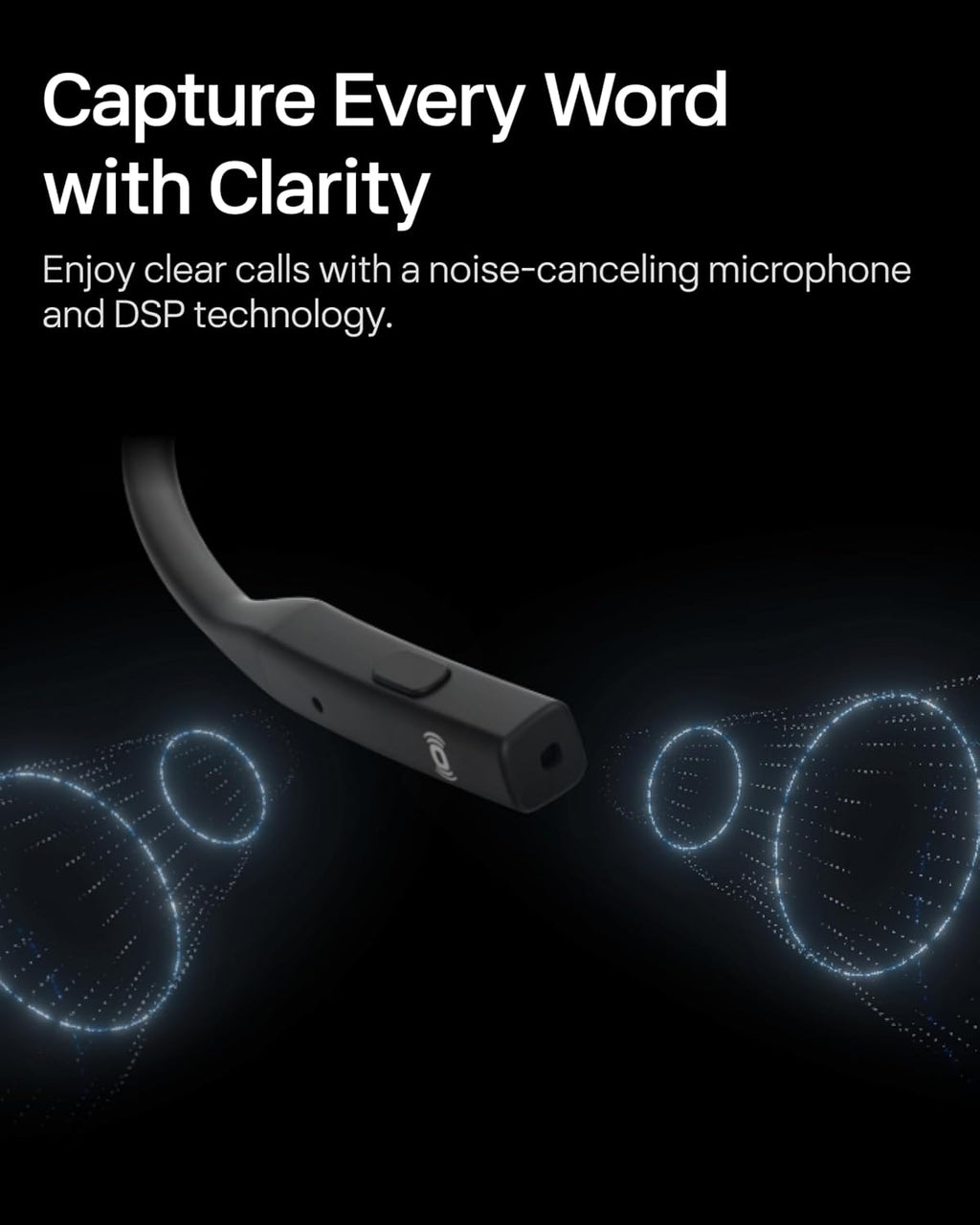 OpenComm2 2025 Upgrade - Open-Ear Bone Conduction Headphones, Wireless Bluetooth Headset with Noise Canceling Mic & Mute Button for Work Calls and Meetings, 16 Hour Talk Time for Mobile & PC - C120