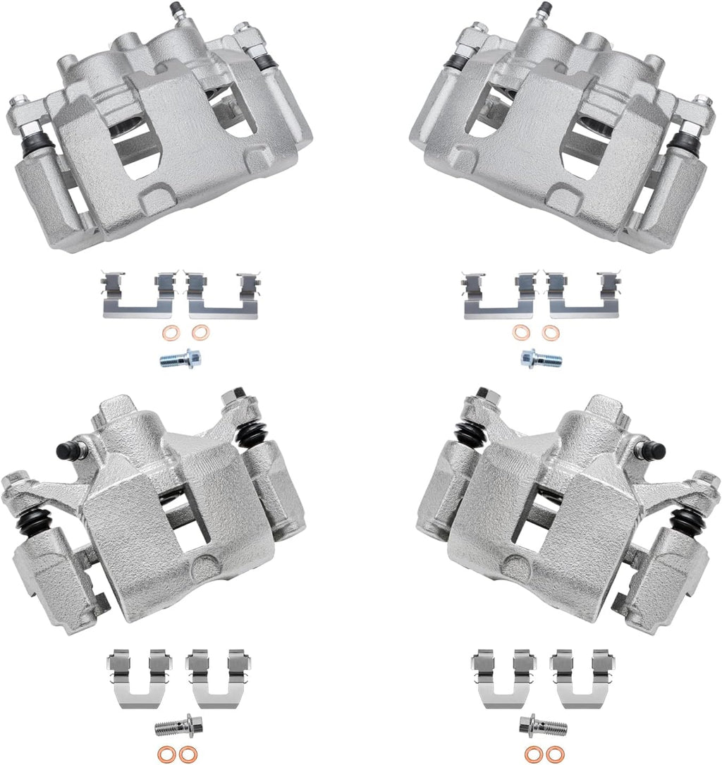 Detroit Axle - 4pc Brake Calipers for 2006-2010 Chevrolet Impala 2006-2007 Monte Carlo, 4 Front and Rear Disc Brake Calipers Replacement