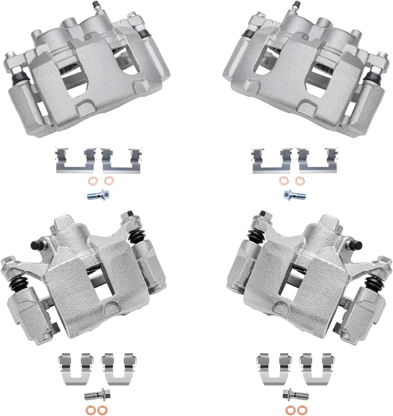 Detroit Axle - 4pc Brake Calipers for 2006-2010 Chevrolet Impala 2006-2007 Monte Carlo, 4 Front and Rear Disc Brake Calipers Replacement
