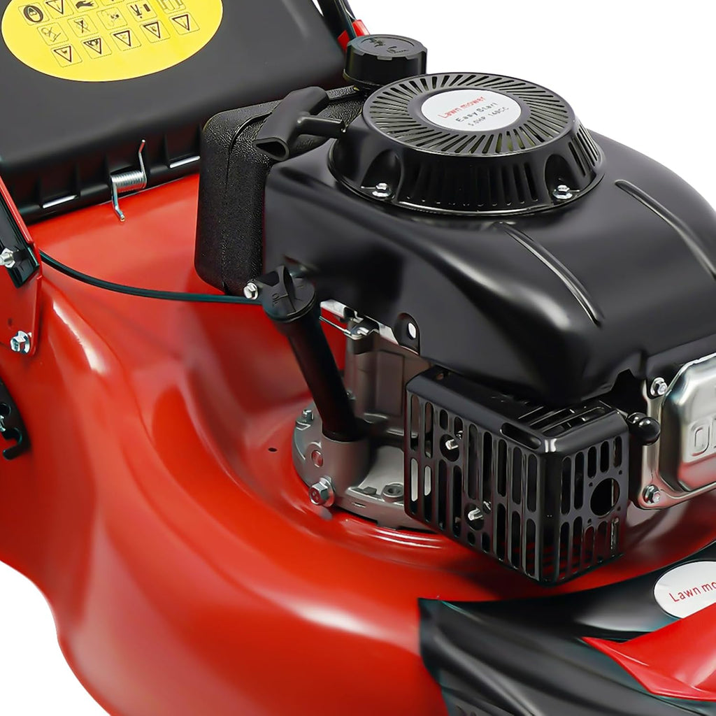 20.5 in Self Propelled Gas Lawn Mower, 140cc 4-Stroke High Wheel FWD Gas Walk Behind Self Propelled Lawn Mower 1.6L for Lawn Planting for Weeding