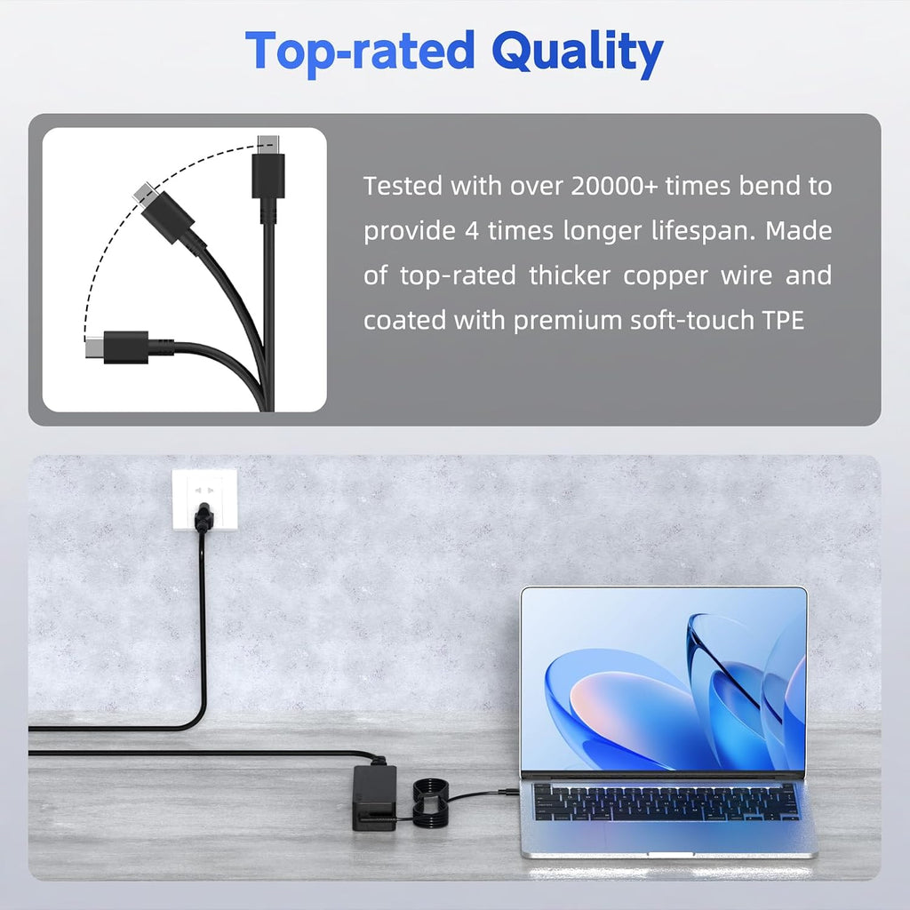 100 Pack USB C 45W Laptop Charger, Universal Type C Power Adapter for HP, Lenovo, Dell, Acer, Asus, Samsung, Google Laptop Chromebook Power Supply Cord
