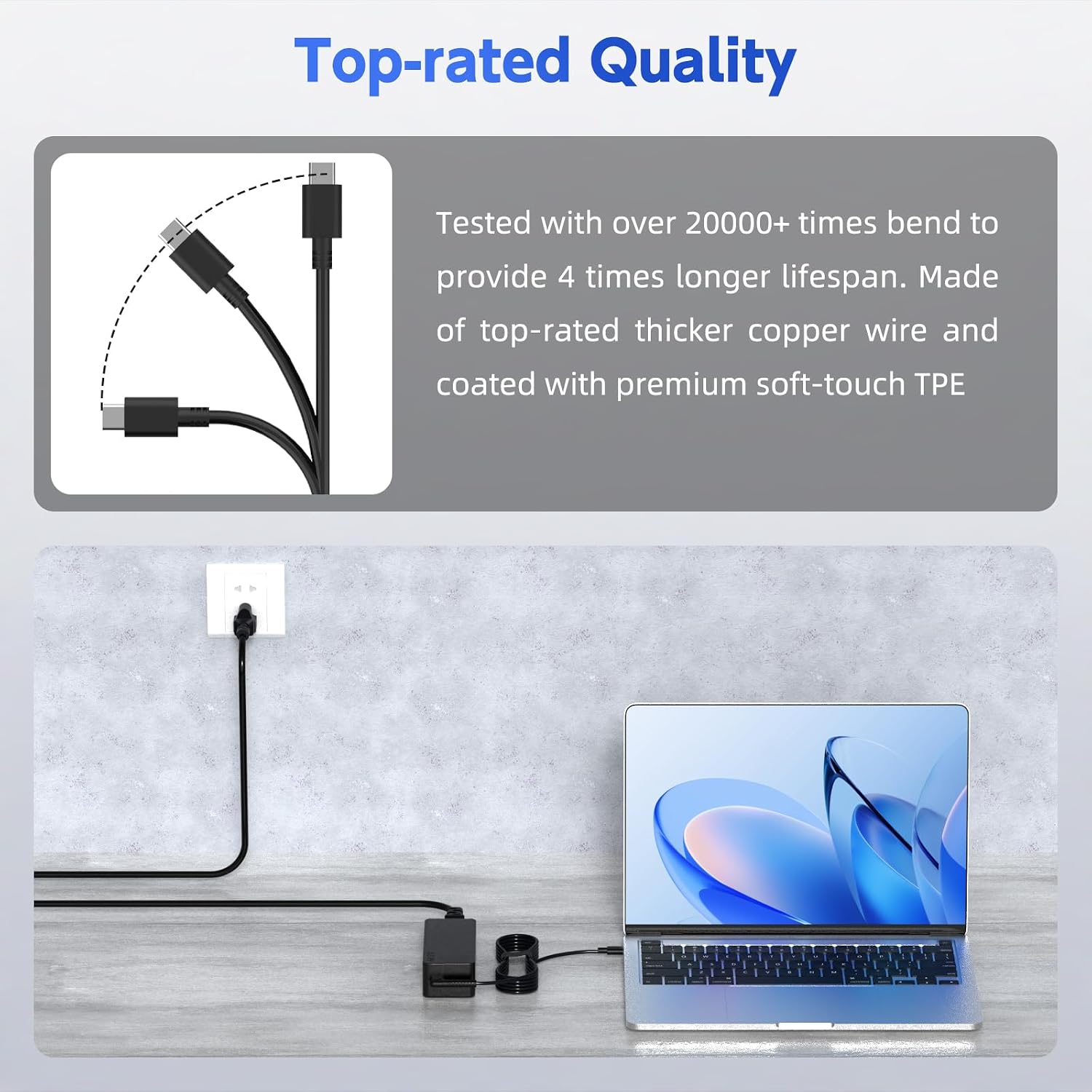50 Pack USB C 45W Laptop Charger, Universal Type C Power Adapter for HP, Lenovo, Dell, Acer, Asus, Samsung, Google Laptop Chromebook Power Supply Cord