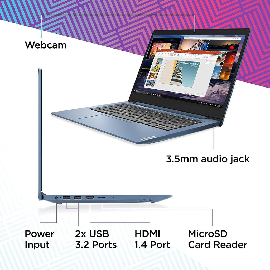 Lenovo 2022 IdeaPad 1 Laptop, 14' Anti-Glare Display, Intel Quad-Core Processor, Intel UHD Graphics, 4GB RAM, 256GB PCIe SSD, Windows 11 + Microfiber Cloth