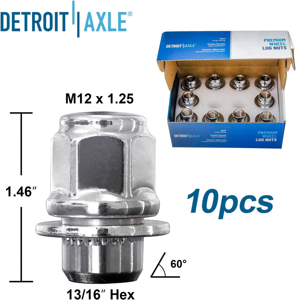 Detroit Axle - Front Brake Rotors Wheel Bearing Hubs Kit for 2007-2018 Nissan Altima, 11.65 inch Drilled and Slotted Brake Rotors Wheel Bearing Hubs Lug Nuts Replacement