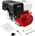 420CC 15Hp Gas Engine, 4-Stroke Horizontal Shaft Gas Powered Engine Gas Lawn Mower Industrial Grade Replacement Gas Motor W/Single Cylinder System for Go-Karts Compressors Lawn Mowers Water Pumps