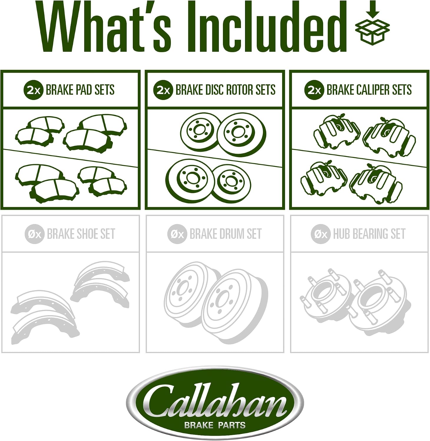 Callahan Brake Parts Brake Kit for Toyota Sienna 1998-2000 Front Replacement Brake Rotors with Ceramic Brake Pads and Brake Calipers CLHCCO115804A