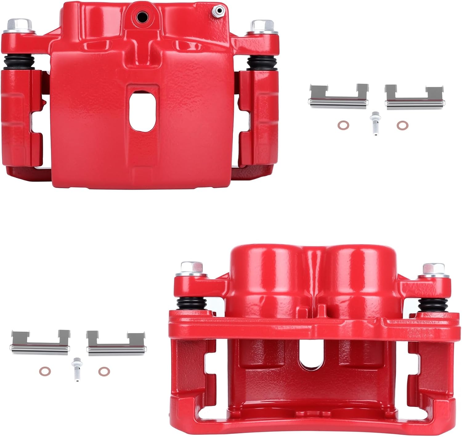 SCITOO Front/Rear Left+Right Brake Calipers With Bracket 18-B4728 18-B4729 Red Compatible For Cadillac 2002-2006 For Chevrolet 1999-2013 For GMC 1999-2013