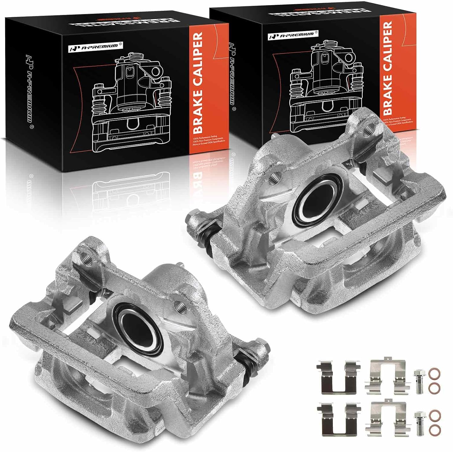 A-Premium Rear 2PCS Disc Brake Caliper Assembly with Bracket Compatible with Honda Models - Pilot 2009-2015, V6 3.5L