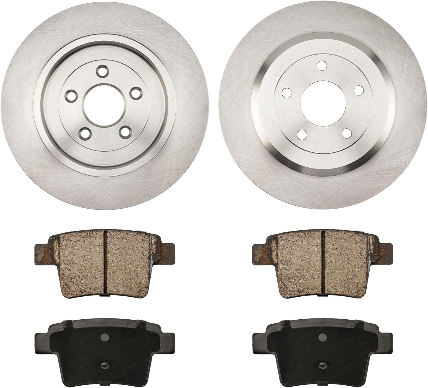 PHILTOP Rear Brake Pads and Rotors Kit, OE Carbon Fiber Ceramic Brake Pads and Rotors for Ford 2005-2007 Five Hundred, Ford 2005-2007 Freestyle, Ford 2008-2009 Taurus, 54125 D1071