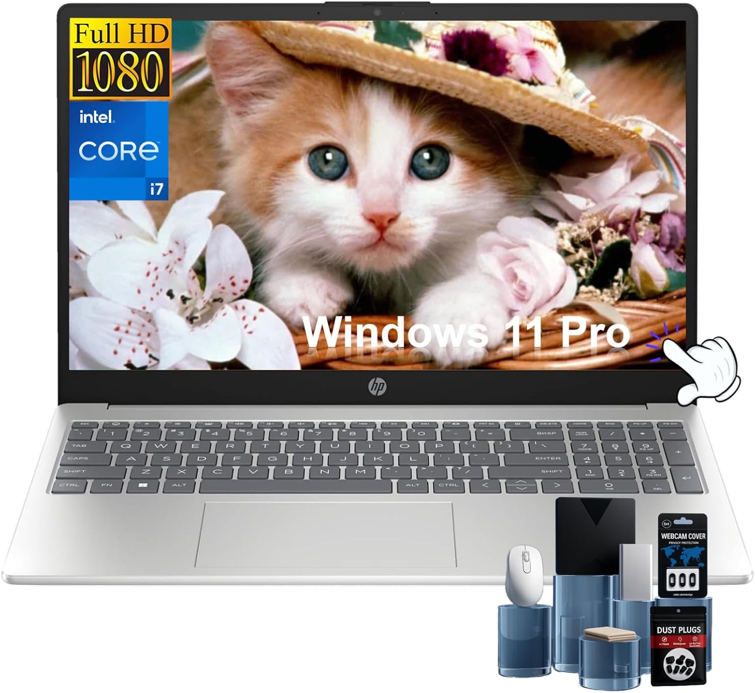 HP Touchscreen Laptop, 15.6' FHD Display, Intel i7-1355U(10-core), 32GB RAM, 2TB SSD, Intel Iris Xe Graphics, Windows 11 Pro, w/Accessories