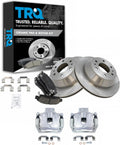 TRQ Rear Brake Pad and Rotor Set Ceramic Calipers Compatible with 2002-2009 Chevrolet Trailblazer GMC Envoy XL XUV 2002-2006 EXT 2004-2006 SSR 2004-2007 Buick Rainier 2002-2004 Oldsmobile Bravada