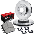R1 Concepts Front Brake Kit Fits 2011-2019 Ford Fiesta| Optimum Oep Pads, Blank Rotors| Hardware| 10.2' Front