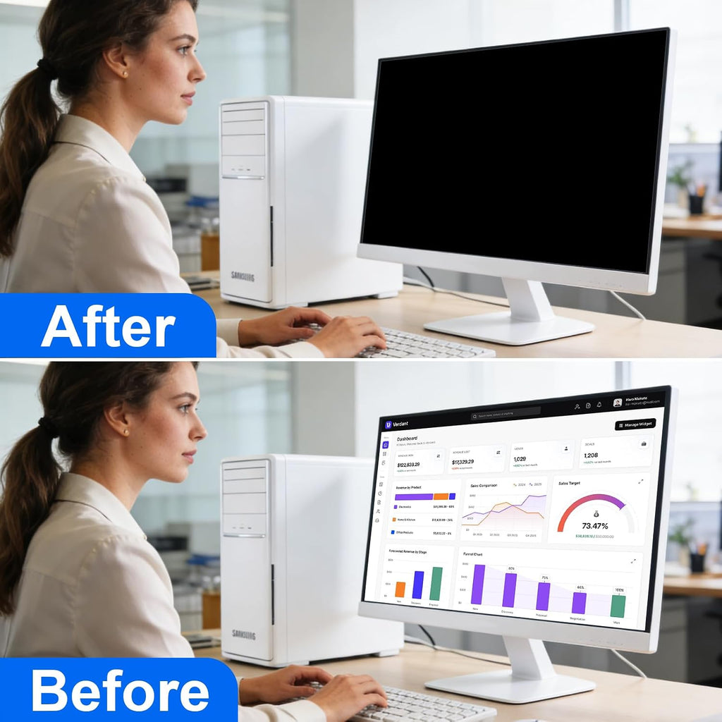 [2-Pack] Privacy Screen For Computer Monitor, 32-Inch 16:9 Aspect Ratio; Anti Spy/Bule Light/Glare And Eye Protection, 2 Install Ways Removable For Office, Airport, Cafe And Other Public Area; Diagonal 32 Inches, Width 27.89 Inches, Height 15.69 Inches
