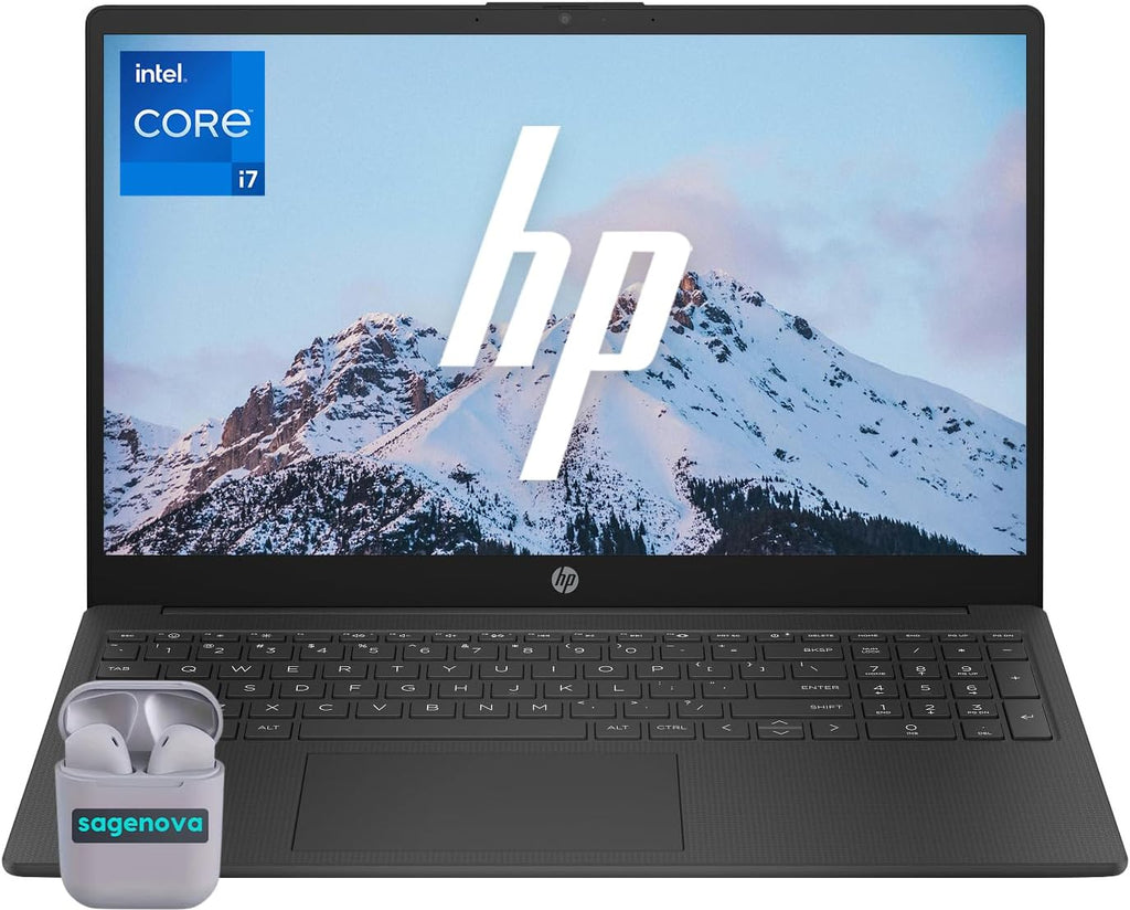 HP Laptop 15, Business Laptop Computer, Windows 11 15.6 Inch Laptop, Intel Core i7-1355U 10-Core Processor, 32GB RAM 1TB SSD, Numeric Keypad, SageNova Earphones, Jet Black