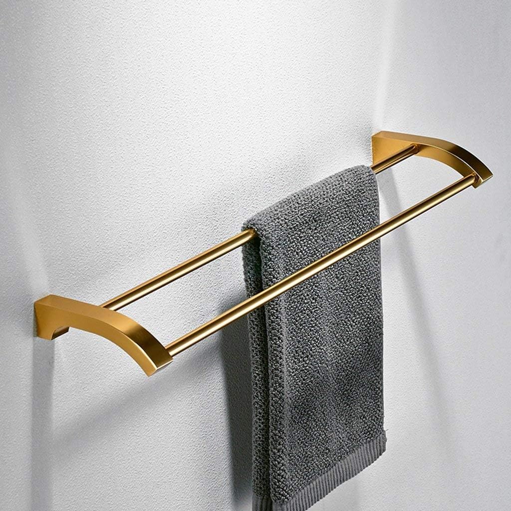 Space Aluminum Gold Bathroom Double Towel Rack