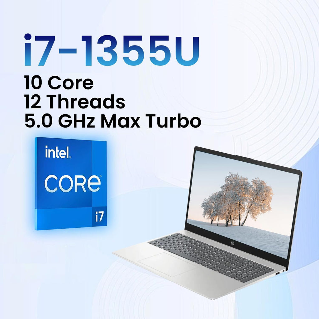 HP 2025 Essential 15 Next Gen AI Copliot Business Laptop, 15.6' FHD Touchscreen Display, Intel i7-1355U, 32GB RAM, 2TB SSD, Wi-Fi 6, USB-C, Win11 Home, Silver, Bundle with ADATA 512GB External SSD