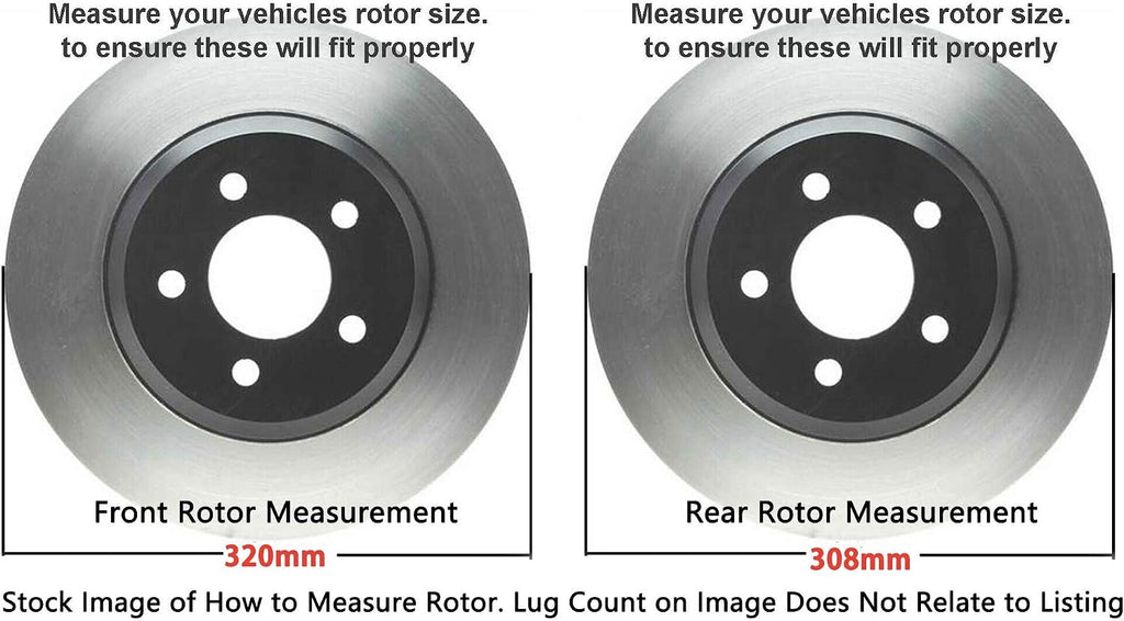 Detroit Axle - Brake Kit for 2005 2006 2007 Nissan Murano Drilled & Slotted Brake Rotors Ceramic Brakes Pads Front & Rear Replacement