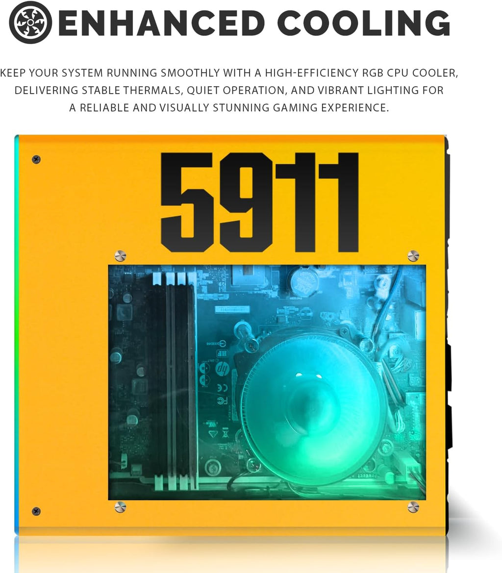 HP Gaming PC Desktop Computer 5911 AMD A10-9700, RX 550, 16GB RAM, 1TB SSD, RGB KBM with AI Copilot, WiFi, RGB Headphone, Webcam, Windows 11 (Renewed)