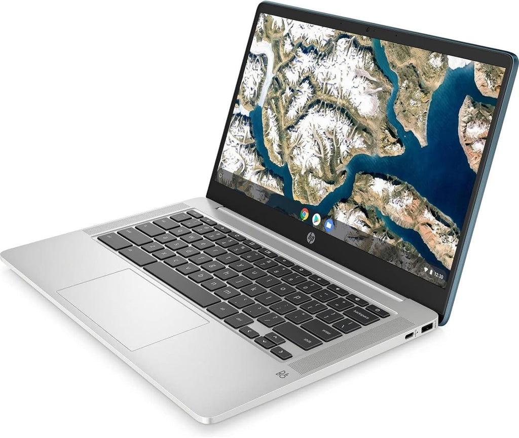HP 14' Chromebook Laptop, Intel Pentium Silver Processor N5030, 4GB RAM, 128GB eMMc, Built-in Webcam, Built-in Bluetooth, Backlit Keyboard, Teal (14a-na0062tg)