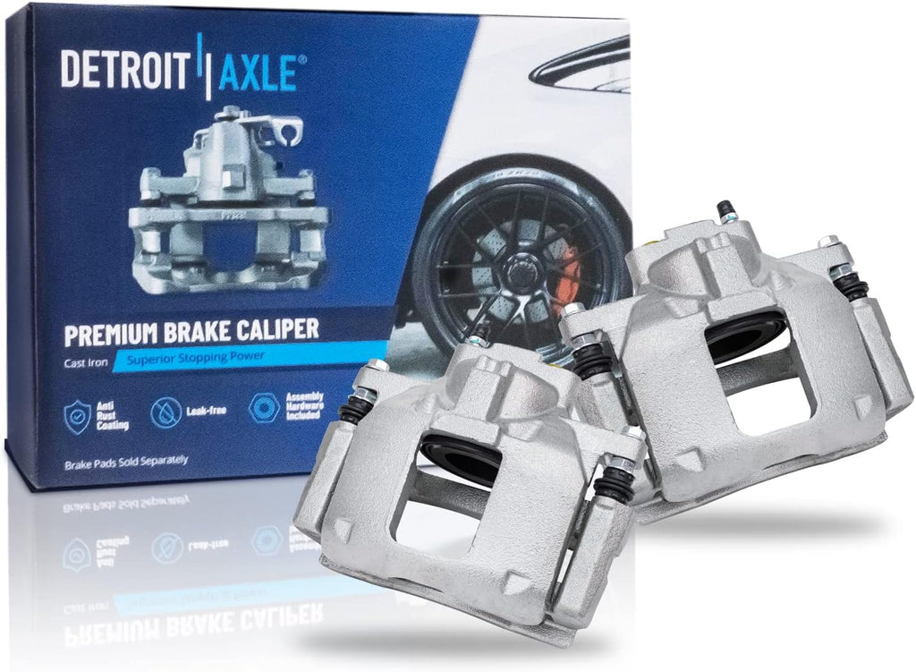 Detroit Axle - Front Brake Kit for 08-12 Chrysler Town & Country Dodge Grand Caravan 09-12 VW Routan, Disc Brake Rotors Ceramic Brakes Pads Replacement Brake Calipers: 11.89' inch Rotor