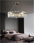 LED Postmodern Gold Silver Crystal Designer Hanging Chandelier Lighting Suspension Luminaire Lampen for Foyer,Dining Light Fixtures