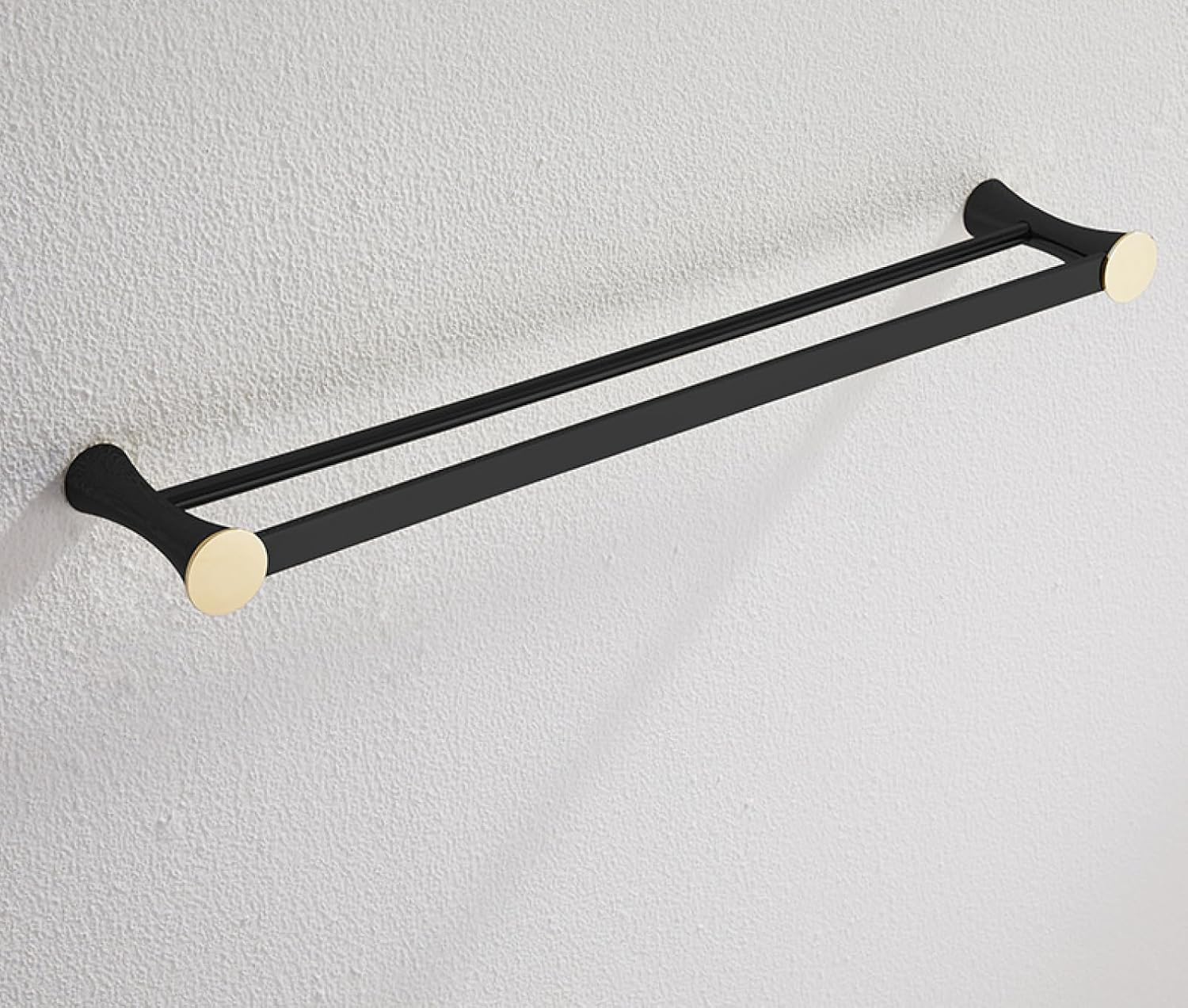 Bathroom Towel Rack Double Bath Towel Rack Towel Rod Hanging Coat Hook, Bath Towel Rack Black Gold