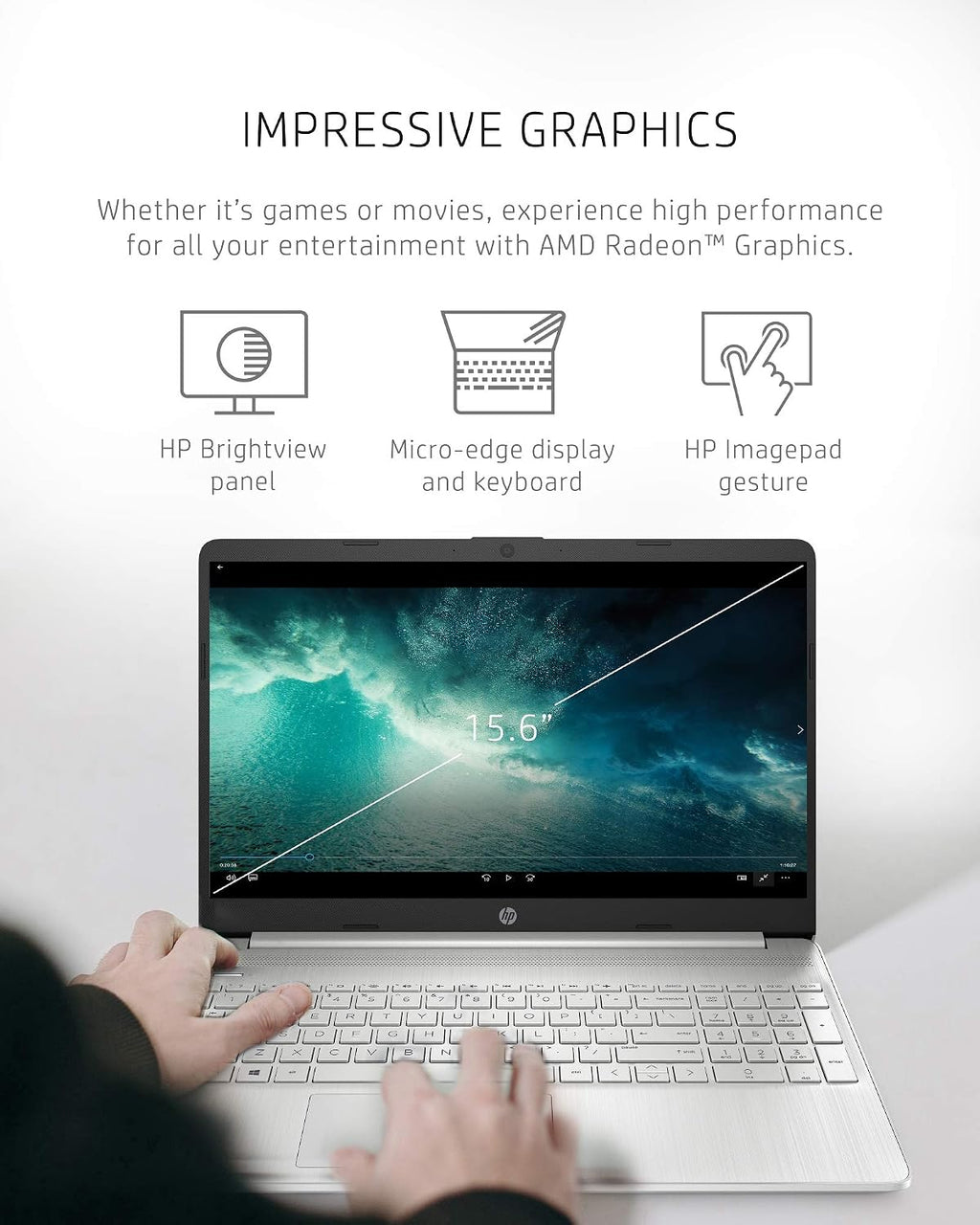 HP 14 Laptop, AMD Ryzen 5 5500U, 8 GB RAM, 256 GB SSD Storage, 14-inch Full HD Display, Windows 11 Home, Thin & Portable, Micro-Edge & Anti-Glare Screen, Long Battery Life (14-fq1025nr, 2021)