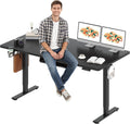 SANODESK Electric Standing Desk 71 x 32 Inches, Height Adjustable Sit Stand with Large Splice Board Desktop for Home Office, Computer Workstations，Memory Ergonomic Computer Desk, Black Frame/Black Top